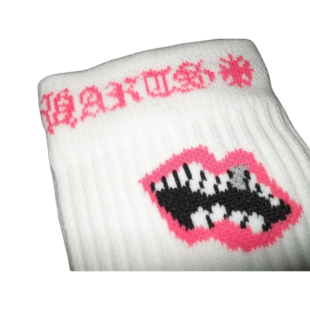 Chrome‎ Hearts White Pink Lips Chomper Socks Matty Boy Mens Large 9-13 Hypebeast